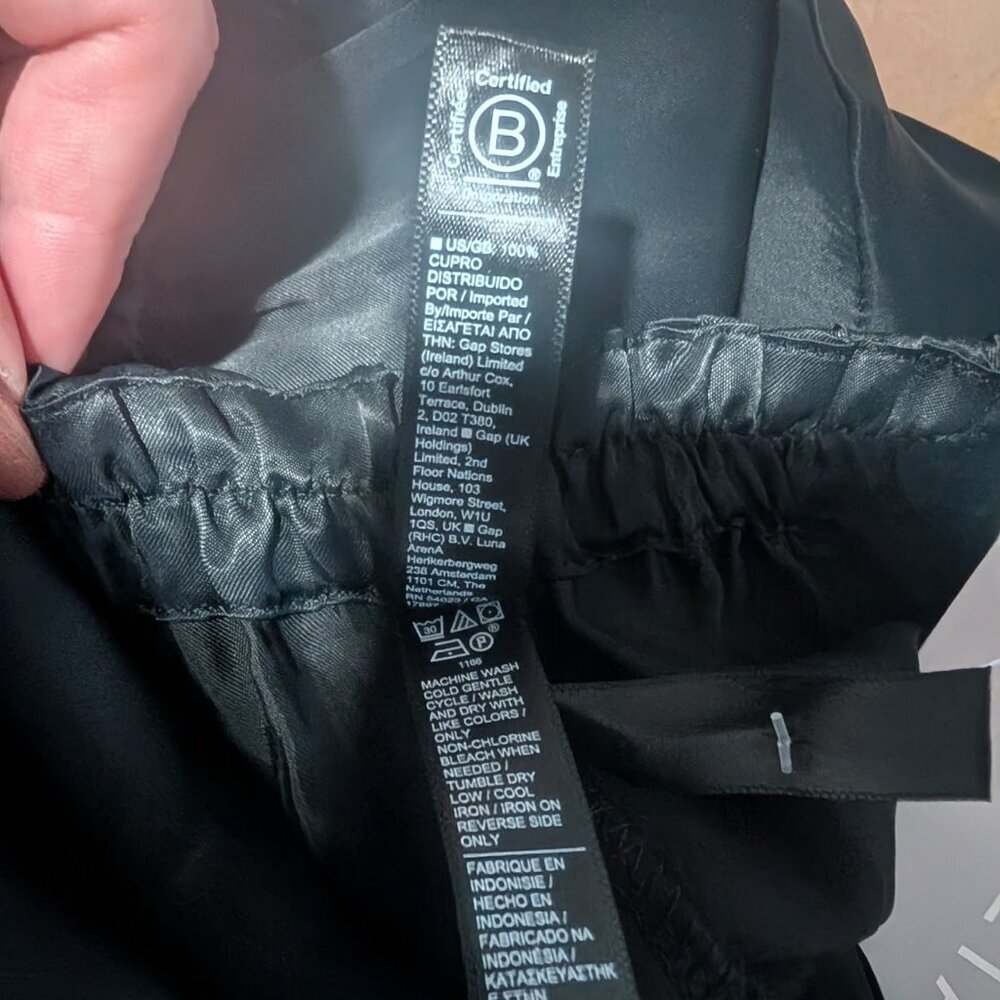 Athleta Black Satin Wide-Leg Slip Jumpsuit Pajama - Picture 9 of 16